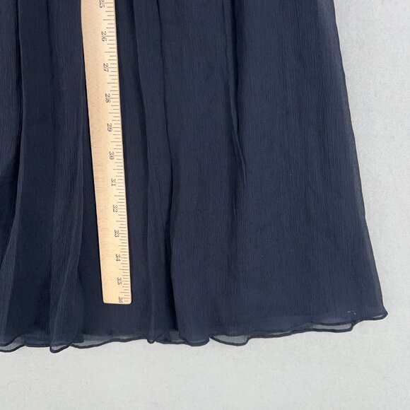 J Crew Dress Womens 10 Navy Blue Silk Chiffon Cara One Shoulder Draped Event - Picture 10 of 14